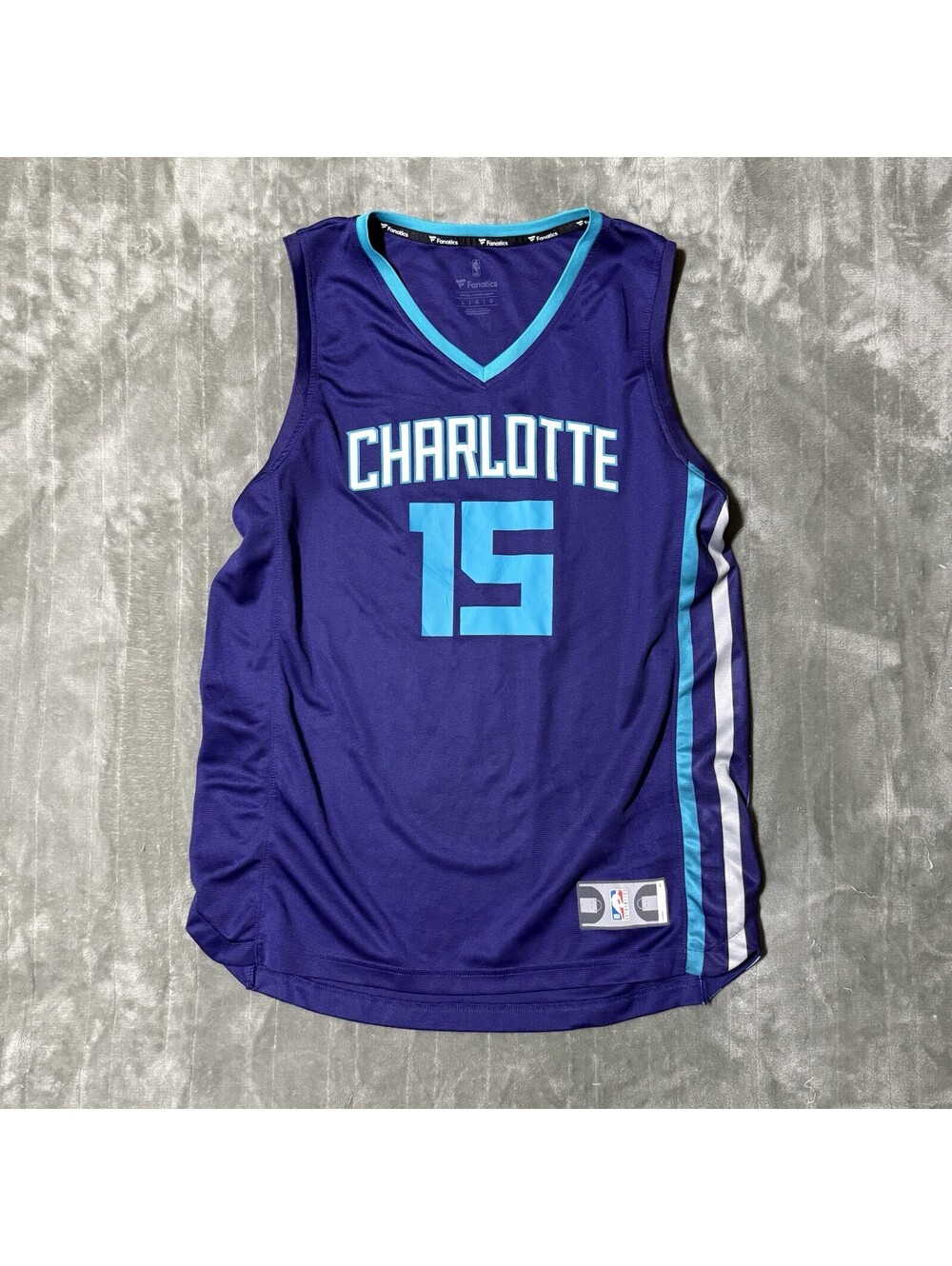 Charlotte Hornets #15 Walker Jersey Size Large NBA Fanatics Men’s